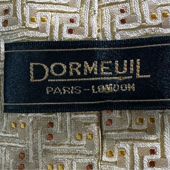 Dormeuil Yellow and Gold Patterned Silk Power Tie - Picture 9 of 12